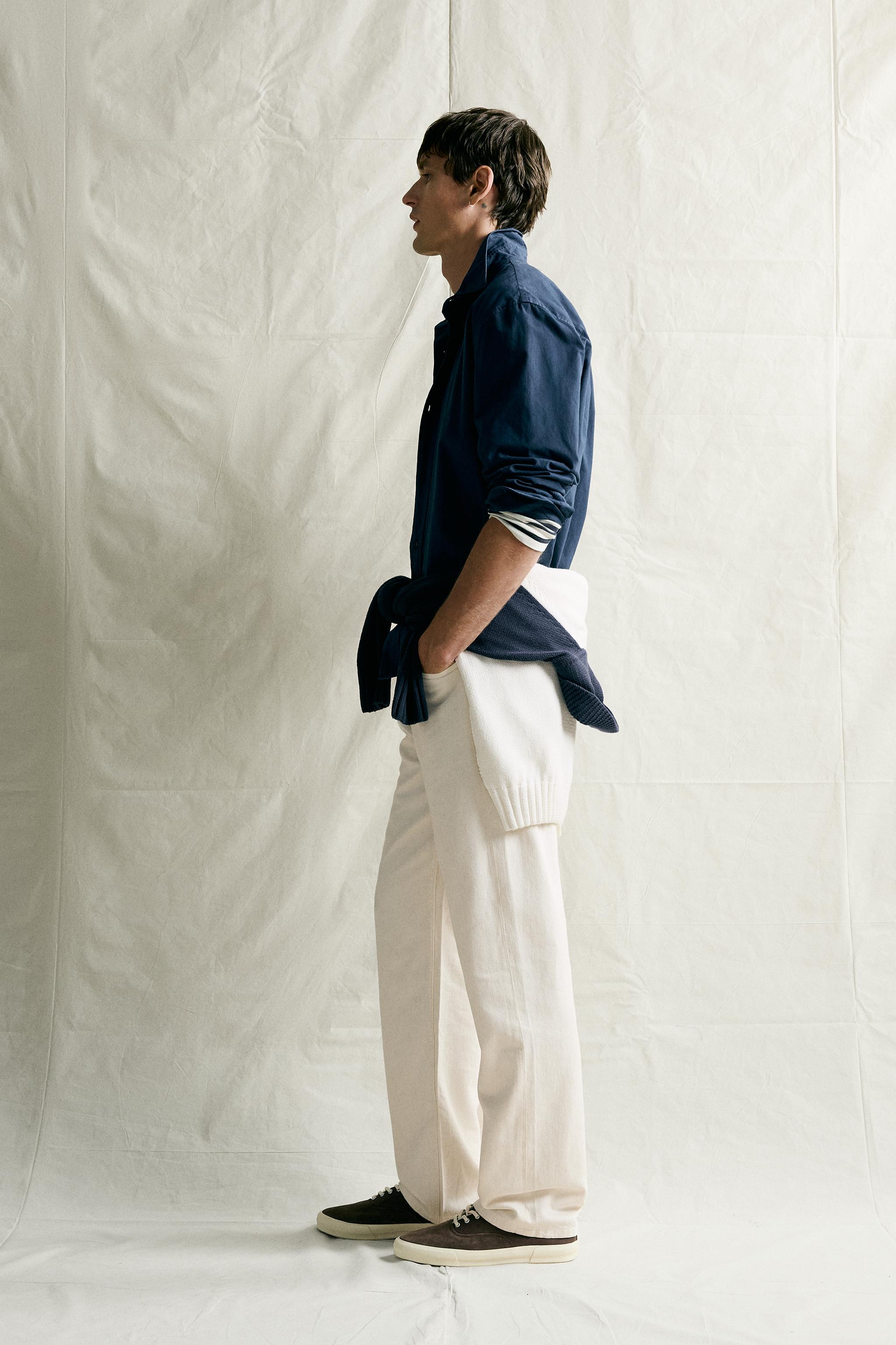 INDIGO COTTON RELAXED-FIT SHIRT